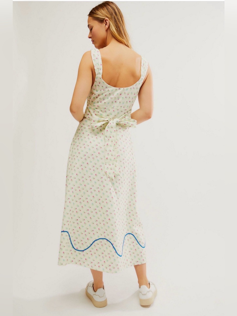 Free People Sweet Hearts Midi Dress Cottagecore Medium NWT - Picture 3 of 9